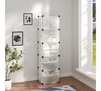 vidaXL Shoe Rack Transparent 44x31.5x153.5 cm PP