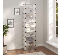 vidaXL Shoe Rack Transparent 44x32x174 cm PP, Clear