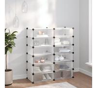 Shoe Rack PP Home Organiser Storage Shelf Black/Transparent Multi Sizes vidaXL
