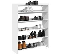vidaXL Shoe Rack White 80x25x100 cm Engineered Wood UK