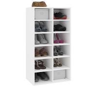 vidaXL Shoe Rack 54x34x100.5 cm, Engineered Wood, White