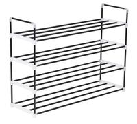 Shoe Rack Metal and Plastic Black Stand Organiser Unit with 4/7 Shelves vidaXL