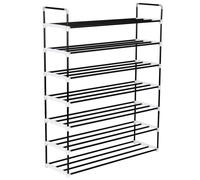 Shoe Rack Metal and Plastic Black Stand Organiser Unit with 4/7 Shelves vidaXL