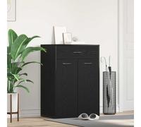 vidaXL Shoe Rack with Drawer Black Oak 60 x 35 x 84 cm Engineered Wood