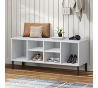 vidaXL Shoe Rack with Metal Legs White 106x35x45 cm Solid Wood OSLO NEW