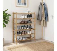 vidaXL Shoe Rack with Shelf Natural 68 x 28 x 96 cm Bamboo