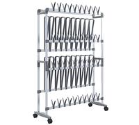 Vidaxl Shoe Rack With Wheels Silver 89X27X120 Cm