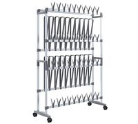 Vidaxl Shoe Rack With Wheels Silver 89X27X120 Cm