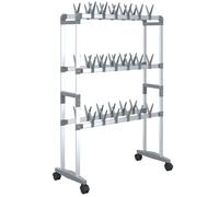 Vidaxl Shoe Rack With Wheels Silver 66X27X100 Cm