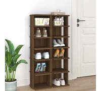 vidaXL Shoe Racks 2 pcs Brown Oak 27.5x27x102 cm Engineered Wood UK HOT