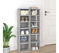 Vidaxl Shoe Racks 2 Pcs Grey Sonoma 27.5X27X102 Cm Engineered Wood