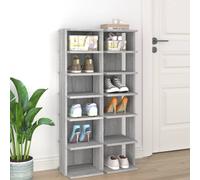 vidaXL Shoe Racks 2 pcs Grey Sonoma 27.5x27x102 cm Engineered Wood