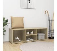 vidaXL Shoe Storage Bench Sonoma Oak Engineered Wood Shoe Storage Cupboard