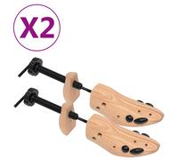 vidaXL Solid Pine Wood Shoe Trees 2 Pairs Size 41-46 Wooden Shoe Shape Holder