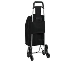 vidaXL Shopping Trolley Folding Black 39.5 x 33 x 93 cm Oxford fabric | Easy to carry and tuck away, Keeps your stuff safe from nasty sun rays, Super handy for quick storage
