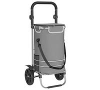 vidaXL Shopping Trolley Grey 36.5 x 46.5 x 100.5 cm Oxford fabric