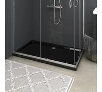vidaXL Shower Base Tray Bathroom Tray Low Threshold Shower Pan Slip-Resistant Easy to Clean & Assemble Reinforced ABS 27 6"""" x47 2 x1 6 Bl