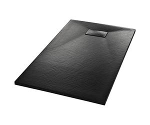 vidaXL Shower Base Tray Premium High-Quality Durable Low Threshold Hardwearing Skid-Resistant Rectangle Bathroom Shower Receptor SMC Black 120x70cm