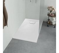 vidaXL Shower Base Tray, 80x80 cm White, Durable SMC Material with Slate Stone Surface, Scratch and Stain-Resistant, Easy Entry and Exit, Easy to Clean
