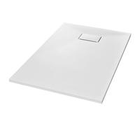'vidaXL Shower Base Tray - White SMC Low-Profile, Skid-Resistant Surface, Scratch and Stain Resistant, Easy Clean - Dimensions: 120 x 70 cm