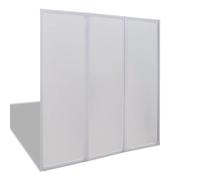 Shower Bath Screen Wall Folding Shower Door 3 Panels Foldable 141 x 132 cm