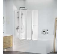 Vidaxl Shower Bath Screen Wall 140 X 168 Cm 7 Panels Foldable With Towel Rack