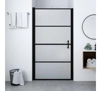 Vidaxl Shower Door Frost Tempered Glass 81X195 Cm Black