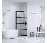 vidaXL Shower Door Tempered Glass 100x178 cm Black