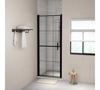 Vidaxl Shower Door Tempered Glass 81X195 Cm Black Shower Doors