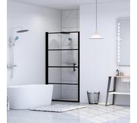 Vidaxl Shower Door Tempered Glass 81X195 Cm Black Shower Doors