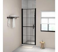 Vidaxl Shower Door Tempered Glass 91X195 Cm Black