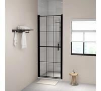 Vidaxl Shower Door Tempered Glass 91X195 Cm Black, Black