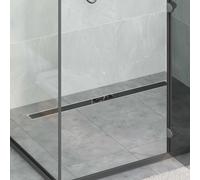 vidaXL Shower Drain Glass Cover with 360° Siphon Black 100 cm
