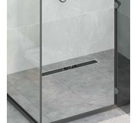 vidaXL Shower Drain Glass Cover with 360 Siphon Black 60 cm