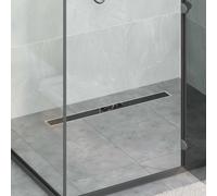 vidaXL Shower Drain Glass Cover with 360° Siphon Black 80 cm