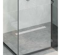 vidaXL Shower Drain Line Design with 360 Siphon Silver 70 cm