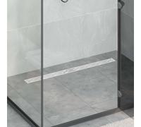 vidaXL Shower Drain with Line Design Silver 100 cm Stainless Steel 304