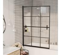 vidaXL Shower Enclosure ESG Black Bathroom Shower Cabin Cabinet Cubicle Screen