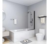 vidaXL Shower Enclosure ESG 68x130 cm Black