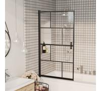 vidaXL Shower Enclosure ESG Black Bathroom Shower Cabin Cabinet Cubicle Screen