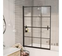 vidaXL Shower Enclosure ESG Black Bathroom Shower Cabin Cabinet Cubicle Screen