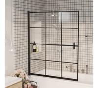 vidaXL Shower Enclosure ESG Black Bathroom Shower Cabin Cabinet Cubicle Screen