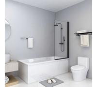 vidaXL Shower Enclosure ESG Black Screen Door Cubicle Bath Cabin Bathroom