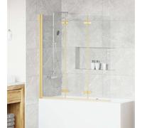 vidaXL Shower Enclosure Gold 130 x 138 cm ESG Glass and Aluminium