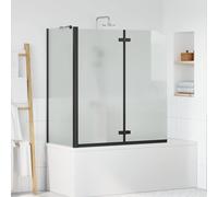 vidaXL Shower Enclosure Black 120 x 68 x 130 cm Bathroom Rectangular Modern Adjustable Folding Shower Doors Tempered Glass Shower Enclosure