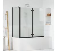 vidaXL Shower Enclosure Black 120 x 68 x 130 cm Bathroom Rectangular Modern Adjustable Folding Shower Doors Tempered Glass Shower Enclosure