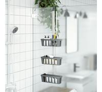 vidaXL Shower Hanger Shelf 30x15x(67-105) cm Aluminium