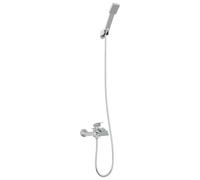 vidaXL Shower Head Set Chrome G 1/2 Inch, Bathroom, Rectangular, Modern, Design with Stylish Fittings, Spacious Layout, Contemporary Lighting and Clean Lines for Comfort