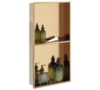 vidaXL Shower Niche Brushed Gold 32x62x9 cm Stainless Steel