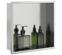 vidaXL Shower Niche Brushed Silver 32x32x9 cm Stainless Steel